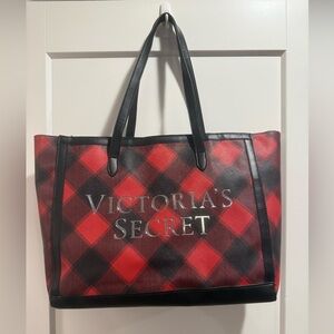 Victoria's Secret Bold Red and Black Tote Bag